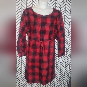 NWT, XXL Children's place red & black plaid button up dress